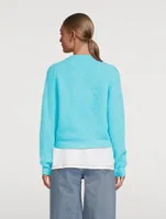 Soft Knit Cardigan With Crystal Buttons