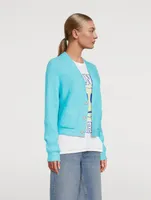 Soft Knit Cardigan With Crystal Buttons