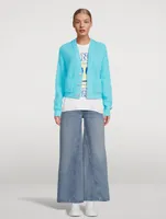 Soft Knit Cardigan With Crystal Buttons