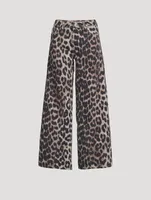 Jozey Wide-Leg Jeans Leopard Print