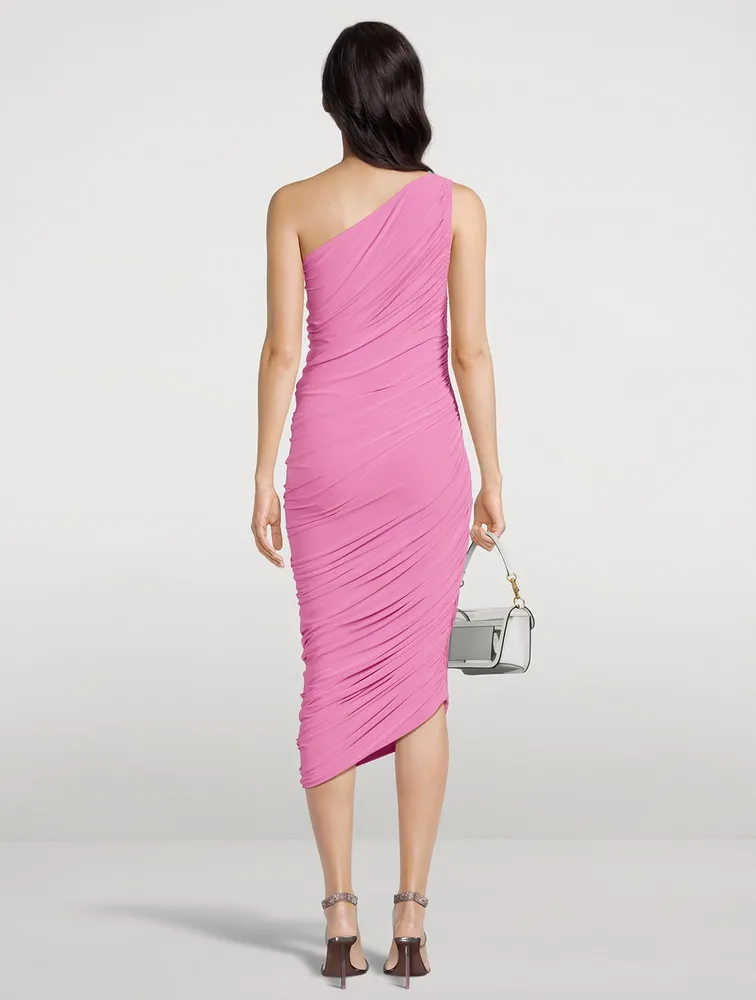 Diana One-Shoulder Shirred Midi Dress