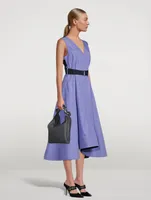 Belted Poplin Midi Dress