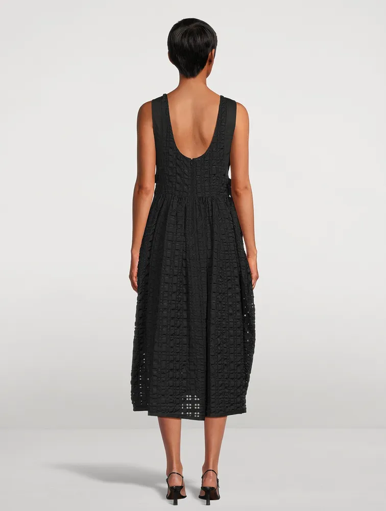 Taffeta Check Midi Dress