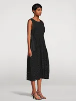 Taffeta Check Midi Dress