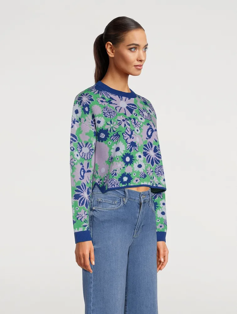 Mickey Floral Jacquard Sweater