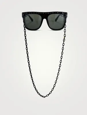 Dakota Square Sunglasses With Chain