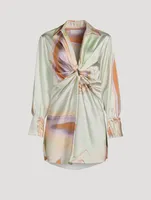 Roma Satin Shirt Dress