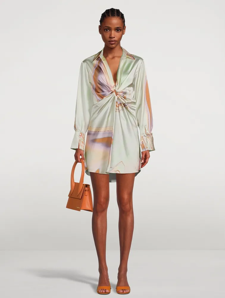 Roma Satin Shirt Dress