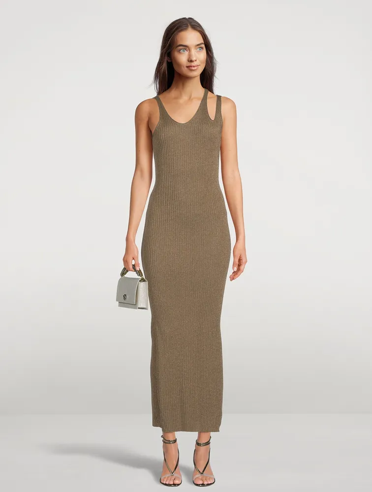 Ivette Metallic Rib Maxi Dress