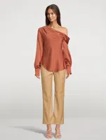 Alice One-Shoulder Satin Blouse