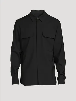 Wool Stretch Shirt Jacket