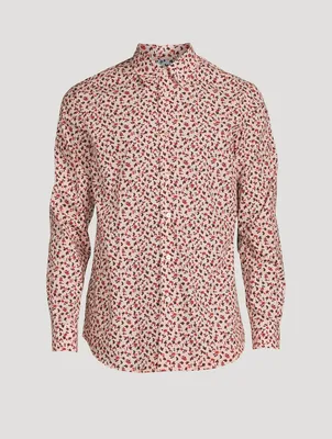 Cotton Long-Sleeve Shirt Floral Print