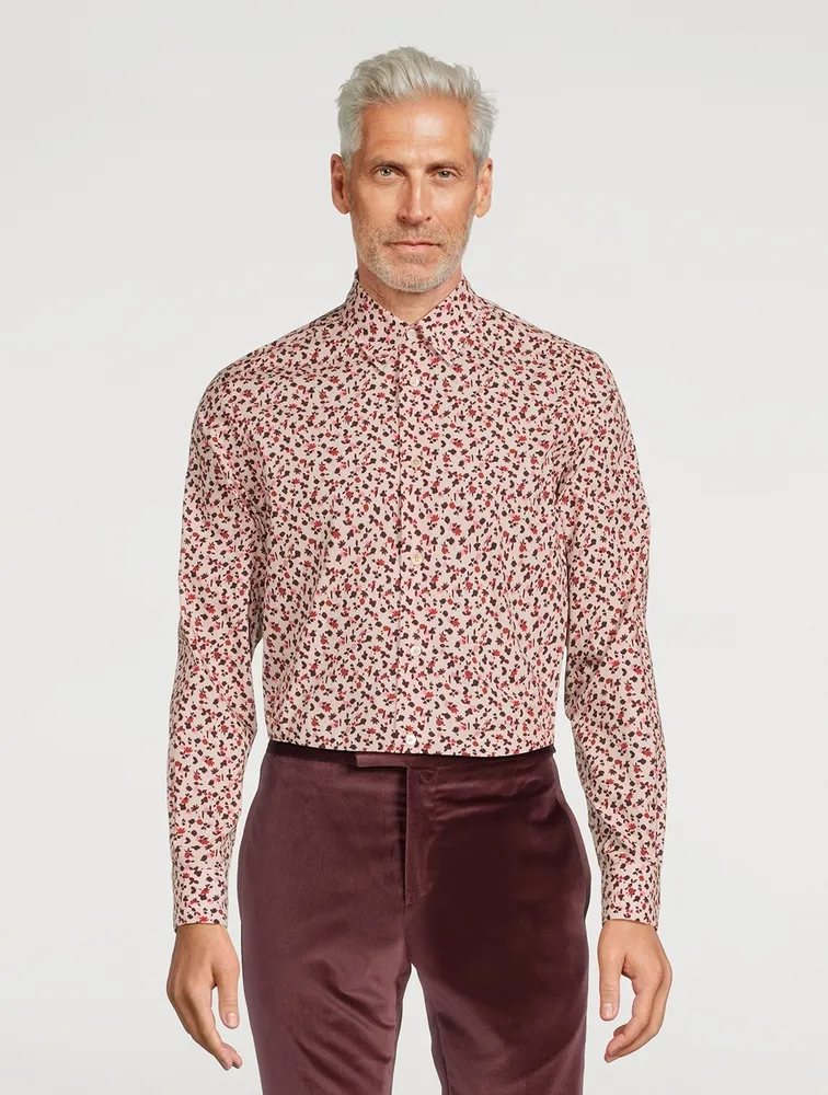 Cotton Long-Sleeve Shirt Floral Print