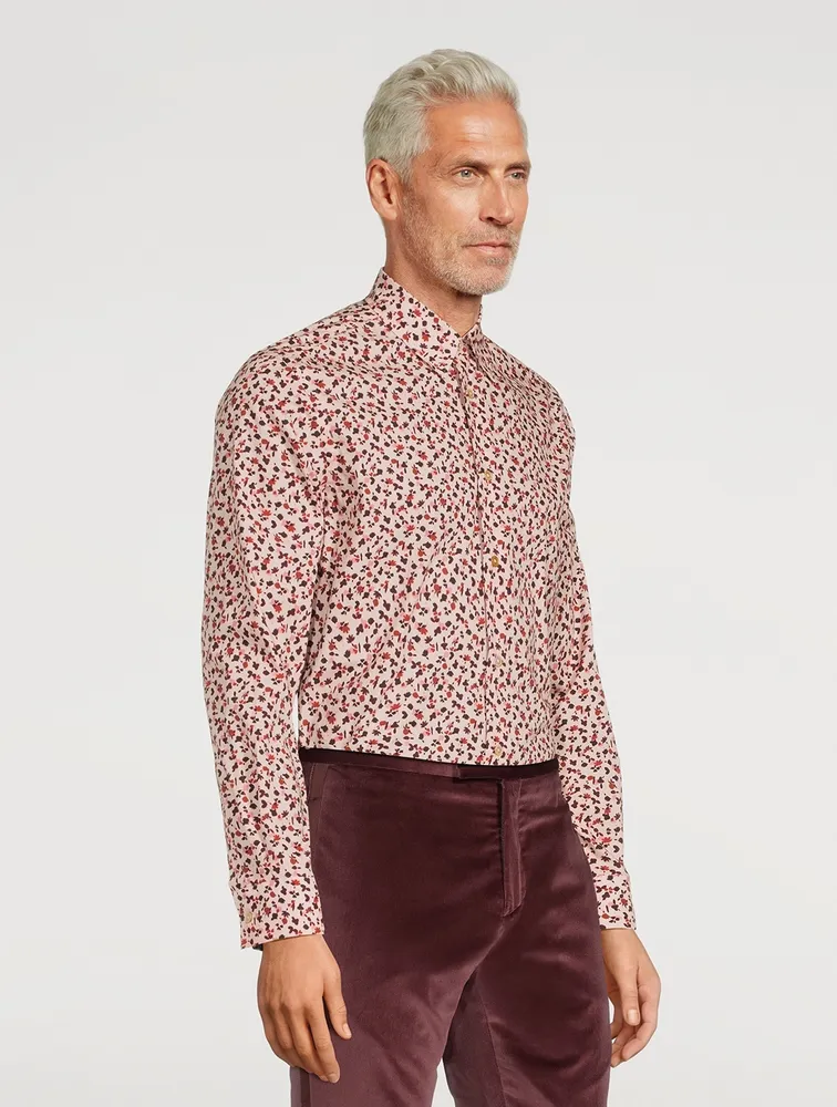 Cotton Long-Sleeve Shirt Floral Print