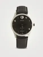 G-Timeless Slim Leather Strap Watch