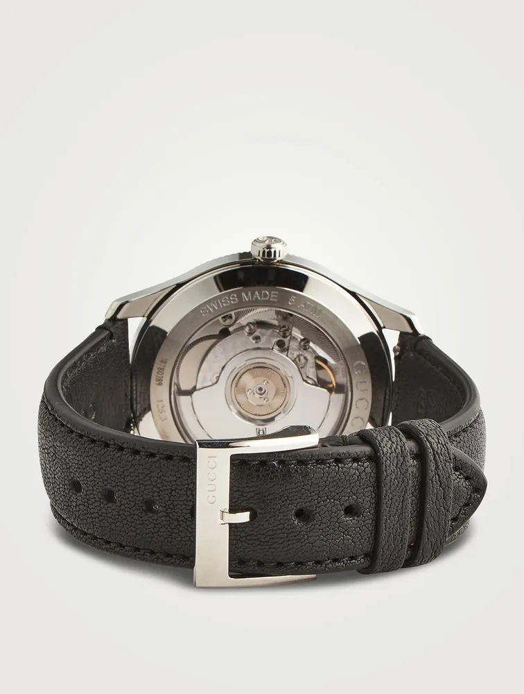 G-Timeless Slim Leather Strap Watch