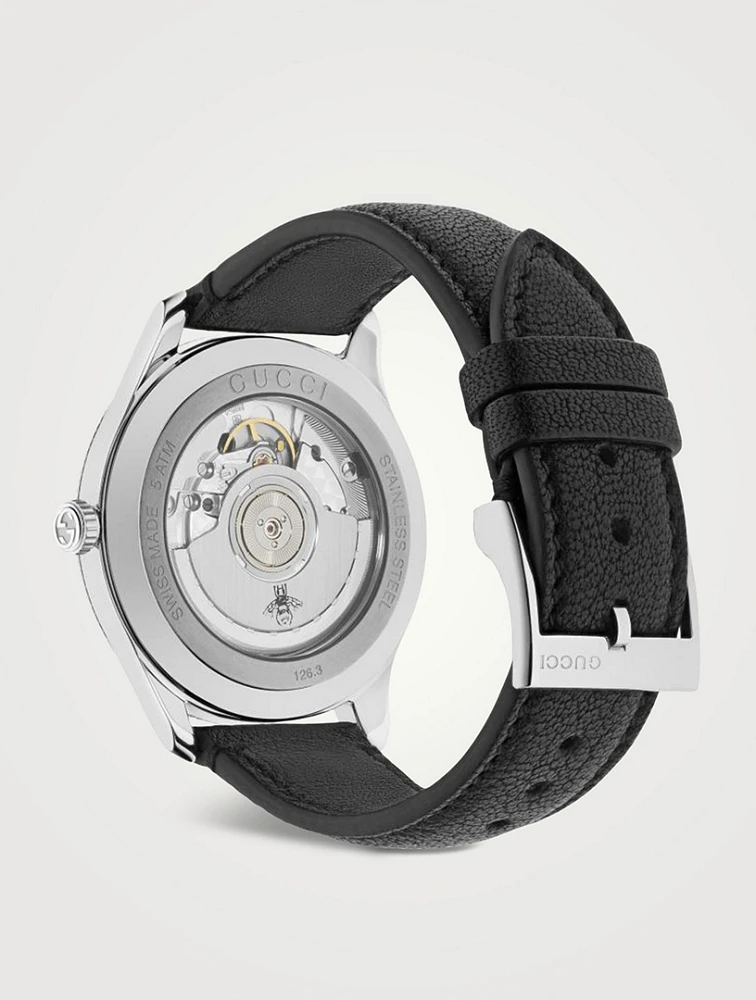 G-Timeless Slim Leather Strap Watch