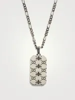 Sterling Silver Bee And Double G Motif Tag Necklace