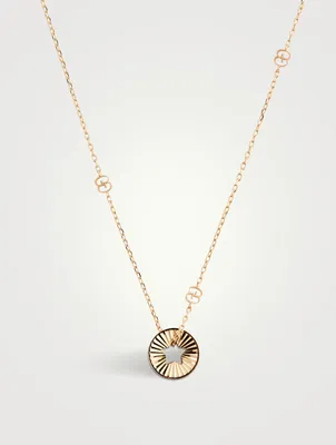18K Gold Round Pendant And Star Necklace