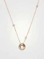 18K Rose Gold Round Heart Pendant Necklace