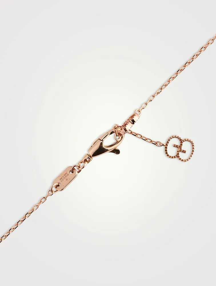 18K Rose Gold Round Heart Pendant Necklace