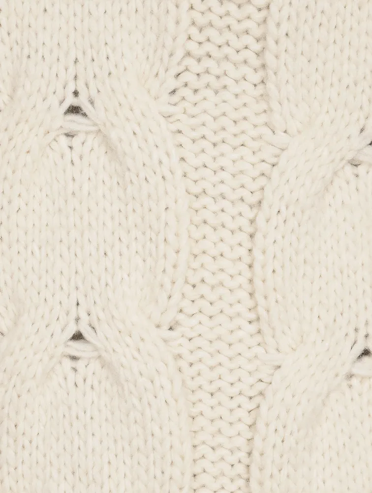 Wool-Blend Cable Knit Sweater