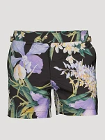 Nylon Swim Shorts In Orchid Print