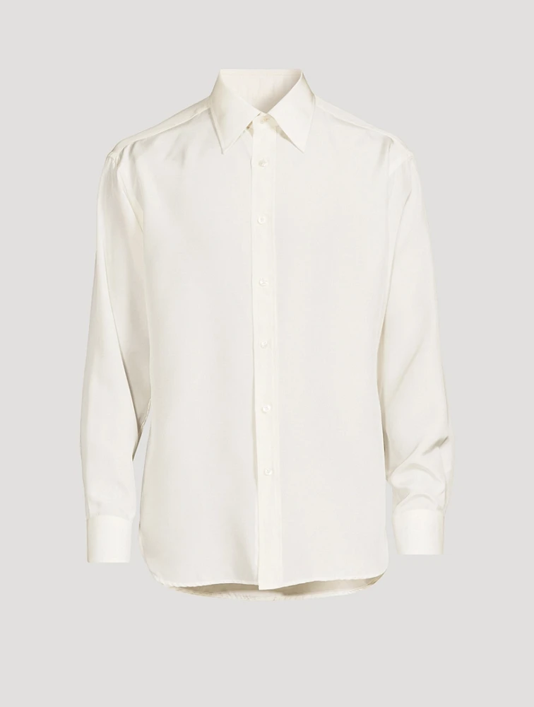 Silk Habotai Long-Sleeve Shirt