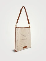 Mesh Shoulder Bag With Leather Trim