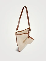 Mesh Shoulder Bag With Leather Trim