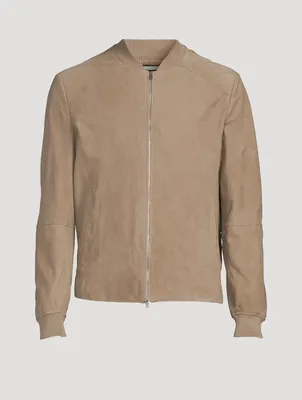 Suede Packable Bomber Jacket