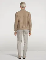Suede Packable Bomber Jacket