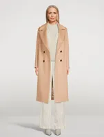 Recycled Wool And Cashmere Double-Breasted Long Coat