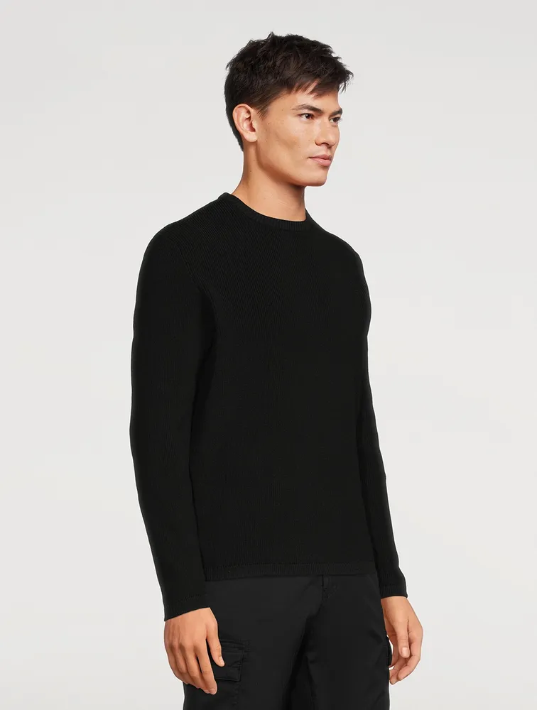 Cotton Ribbed Knit Sweater