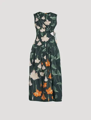 Otono Cut-Out Midi Dress In Floral Print