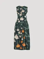 Otono Cut-Out Midi Dress Floral Print