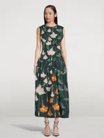 Otono Cut-Out Midi Dress Floral Print