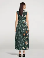 Otono Cut-Out Midi Dress Floral Print