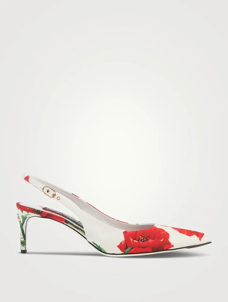 Lollo Slingback Pumps Poppy Print