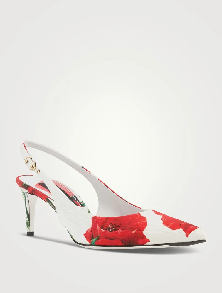 Lollo Slingback Pumps Poppy Print