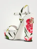 Keira Cotton Platform Sandals Carnation Print