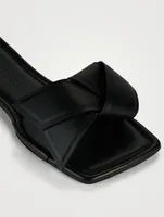 Bow Leather Slide Sandals