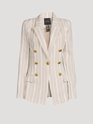 Not A Double-Breasted Pagoda Blazer Stripe Print