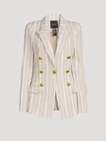 Not A Double-Breasted Pagoda Blazer Stripe Print