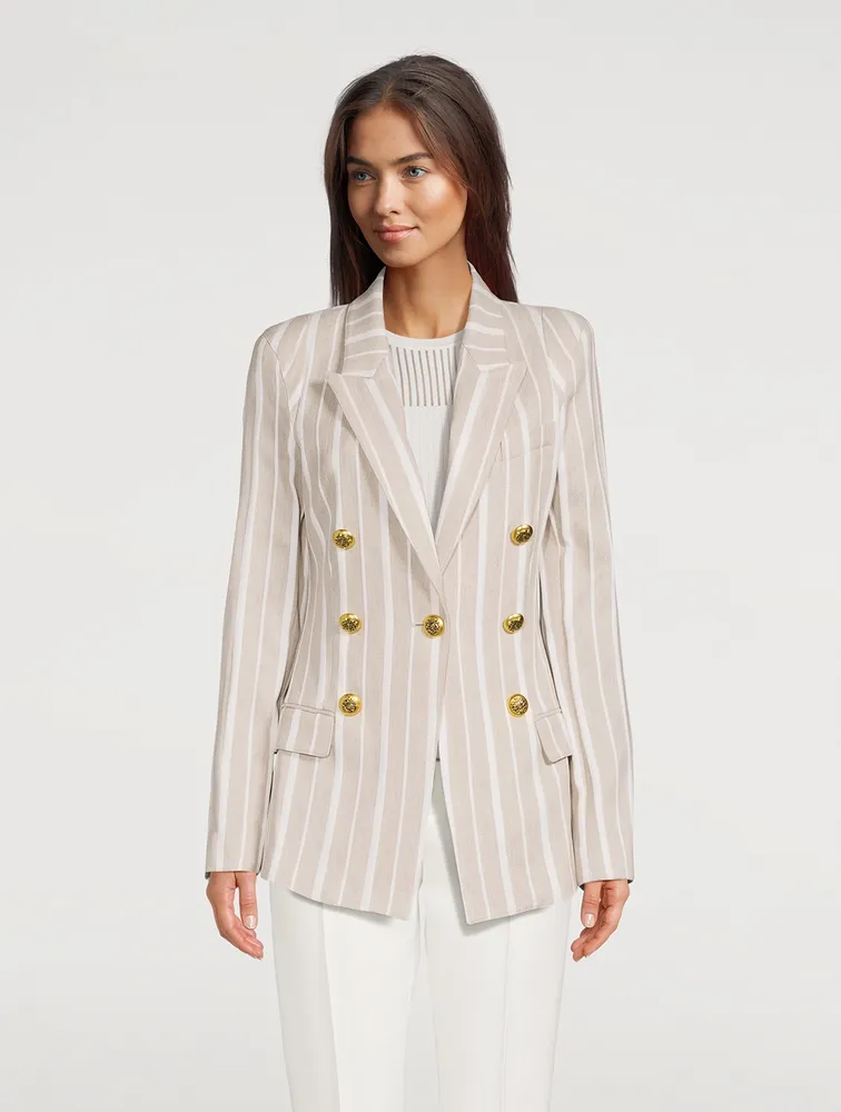 Not A Double-Breasted Pagoda Blazer Stripe Print