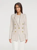 Not A Double-Breasted Pagoda Blazer Stripe Print