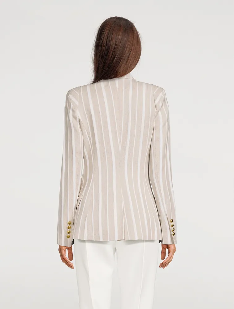 Not A Double-Breasted Pagoda Blazer Stripe Print