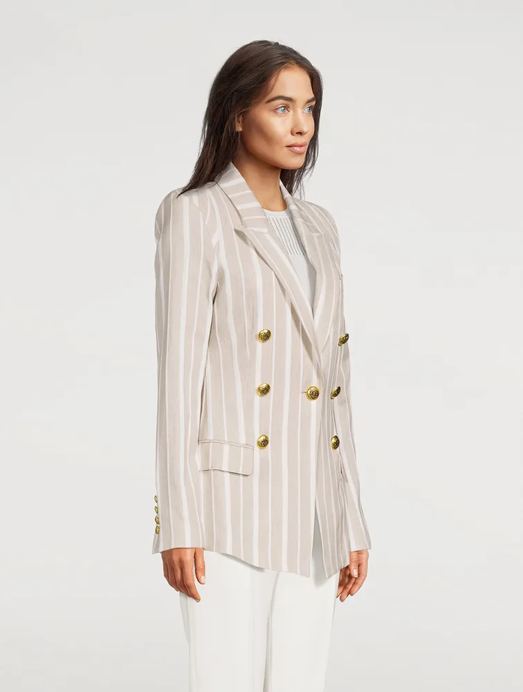 Not A Double-Breasted Pagoda Blazer Stripe Print
