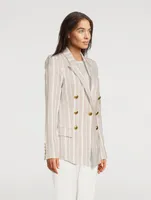 Not A Double-Breasted Pagoda Blazer Stripe Print