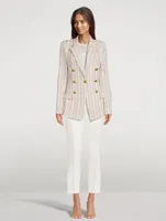 Not A Double-Breasted Pagoda Blazer Stripe Print